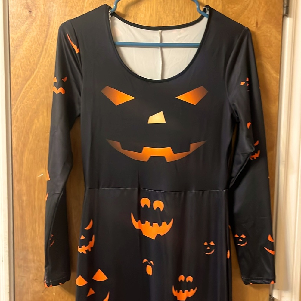 Small, maxi, jack o lantern dress, long sleeved, Halloween